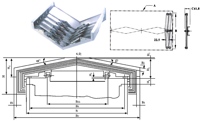 机床导轨钢板防护罩结构图